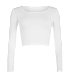 New Girl T-Shirt mit langen ärmeln und Rundausschnitt für Damen, Größe S/M und M/L, 36-42 Gr. 38, weiß