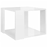 vidaXL Couchtisch Beistelltisch Wohnzimmertisch Kaffeetisch Sofatisch Teetisch Tisch Wohnzimmer Wohnzimmermöbel Hochglanz-Weiß 40x40x30cm Holzwerk