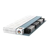 BMM Matratze 90x200 cm Ortho Medic Taschenfederkernmatratze Härtegrad H2/Öko-Tex Zertifiziert/ergonomische 7 Zonen Matratze Höhe 21 cm/Matratzen produziert in D