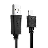 subtel USB Kabel 1m kompatibel mit Samsung SGH-E250, SGH-P300, SGH-U700, SGH-X830, SGH-E900 Smartphone, Handy Ladekabel Connector auf USB A 2.0 Datenkabel 0.5A schwarz PVC