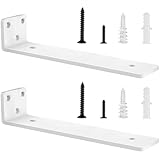 2 Stücke Regalhalterung Regalträger 30cm, Schwerlast L Regalwinkel mit Befestigungsschrauben für Wohnzimmer | Büro| Küchen, Tragkraft 75 KG (Weiß) 12