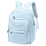 Clufar Schulrucksack Teenager Jungen Rucksack Schule 16.3 Zoll Laptop Herren Damen Wasserdicht Daypack Schulranzen Jungen Leich Schultasche Backpack Schoolbag Blau für Causal Travel Reisen,B