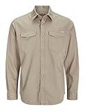 JACK & JONES Herren JJESHERIDAN Shirt L/S NOOS 12138115, Crockery/Slim, L