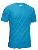 KEFITEVD UV Shirt Herren Kurzarm Sport Outdoor Kleidung T-Shirt Laufshirt Strand Segeln Weich Trainingsshirt Blau-Grün L