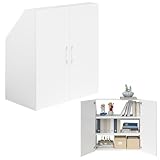 Bellamio Aland Dachschrägenregal in weiß – Dachschrägen Schrank mit 2 Türen & 3 Fächern – Bücherregal/Kleiderschrank – platzsparender Stauraum für schräge Wände 100x90x52 (HxBxT)
