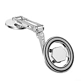 Allthingstore Leichte magnetische Autohalterung, kompatibel mit iPhone 15, bietet sicheren Halt und Drehfreiheit (Silber)