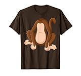 Affen-Shirt für Erwachsene, Kinder, Herren, Damen, Affenkostüm T-S