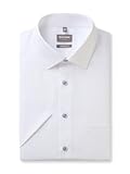 OLYMP Herren Oberhemd Kurzarm Luxor,Faux Uni,466 Comfort Fit 20,13 New Kent,Weiss 00,42