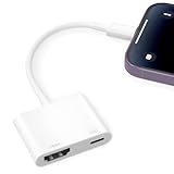 Lightning auf HDMI Adapter, [A-pple MFI Zertifiziert] iPhone und Pad zu TV Adapter 1080P HD Video und Audio Sync Bildschirm Konverter Plug and Play für iPhone, Pad, iPod, HDTV, Projektor, M