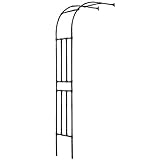 NZpost 2,4 m robuster schwarzer Metall-Rohrbogen zur Stützung von Rosenkletterpflanzen als Garten- und Hochzeitsdekoration (Schwarz 2,2 x 2,4 m/7,21 x 7,87 Fuß)