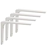 SAYAYO Regalwinkel Schwerlast Regalhalterung Regalträger Weiss Regalhalter Metall 90 Grad L-förmige 4 Stück Winkel Regal 150x125 für Wandhalterung Regal, Eckregal, Hölzern Möb