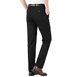 Anzughose für Herren, schmale Passform, Business-Casual-Hose, flache Vorderseite, bequeme Business-Bürohose, gerades Bein, formelle Hose, klassische, dünne Hose mit Taschen, Stretchhose, Schwarz , XL
