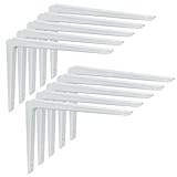 Regalträger Regalhalter Regalwinkel 200mm x 250mm Winkelträger - Regalkonsole zur Wandmontage 10 Stück Regalhalterung Wandregal Aluwinkel Weiß Winkelkonsole für Mikrowellen Schwerlastwink