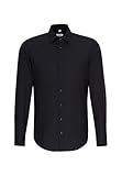 Seidensticker Herren Hemd Slim Fit Bügelfrei Kent Langarm Business Shirt, Schwarz, 41 EU