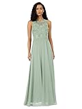 APART Fashion Damen Abendkleid, Florales Spitzen Partykleid mit Perlen und Glitzer Details, ärmellos, langes Hochzeitskleid, Rundhalsausschnitt formelles Kleid für b