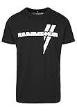 RS Herren RS003-Rammstein Weiße Balken Tee T-Shirt, Schwarz, M