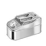DVTFRUI 5 Liter Benzinkanister Diesel Kanister 201 Edelstahl Metall Reservekanister 304 Edelstahl Kraftstoff-Kanister Petrol Canister Reservekanister Ersatzkanister Benzintank,5L