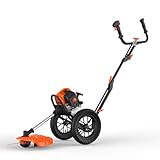 FUXTEC Benzin Motorsense auf Rädern FX-FSR162 mit 62 cc - große Lufträder & 3,5 PS Leistung – 2-Takt Rasentrimmer/Trimmer, Freischneider mit F