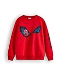 Marvel Spiderman Jungen Sweatshirt | Kinder Superhero Graphic Pullover mit Rundhalsausschnitt in Rot | Spider-Man Web & Augen Pullover Film Film Bekleidung | Comic Buch Charakter Kunst M