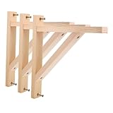 Operitacx 3 Stück Massive Holz Dreieck Wandhalterung Stabile Regalhalter Vielseitig als Wandkonsole Pflanzenhänger oder Lampenhalter Einfache Montage Zeitloses Design für Wohnraumdek