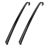 2 Stück Schuhanzieher Schuhlöffel Lang Kunststoff 43cm Schwarz Shoe Horn Bequem und Langlebig für Männer Frauen Ä