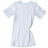 HERMKO 2810 3er Pack Kinder Kurzarm Unterhemd für Mädchen + Jungen aus Bio-Baumwolle, Farbe:weiß, Größe:116