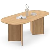IDMarket - Esstisch, ausziehbar, oval, Martha, 6-10 Personen, Holzoptik, Buche, 160-200