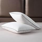 HYVIF Luxuriöses Daunenkissen im Hotel-Stil, Queen-Size-Größe, 650 + Füllkraft, weich und gemütlich, 100 % Baumwolle, Fadenzahl 500, weißes Kissen für Seiten-, Bauchschläfer, 1 Stück (50,8 x 71,1 cm)