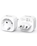 LENCENT 2X Reiseadapter Netzadapter Typ N Brasilien, Europa DE Deutsch 2 Pin auf BR 3 Pin Reisestecker Adapter für Brasilien Steck