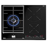 Teka JZC 63312 ABN Hybrid-Platte 60 cm mit direkten Funktionen und 3 Zonen | schwarzes Glas | 5,5 x 60 x 51 | 3 Kochzonen (2 Induktion + 1 Gas), Keramik, NORMAL