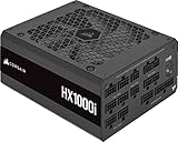 Corsair HX1000i Vollmodulares, Extrem Geräuscharmes ATX-Netzteil - ATX 3.0- Und PCIe 5.0-kompatibel - CORSAIR iCUE Software-Kompatibel - 80 Plus Platinum-Effizienz - Schw
