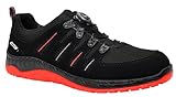 ELTEN Sicherheitsschuhe MADDOX BOA black-red Low ESD S3, Herren, Textil, Stahlkappe, leicht, sportlich, Schwarz/Rot, Größe: 47