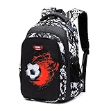 Asge Schulrucksack Jungen Teenager Schulranzen Mädchen 3 5 Klasse Ranzen Ergonomischem Kinder Fußball Druck Rucksäcke 8 10 15 Jahre School Bags for Boys Wasserdicht für Schultaschen S