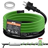 Vrietina Selbstregulierendes Heizkabel, 4M Frostschutz Heizkabel mit eingebautem Thermostat zum Schutz von Wasserrohren Ideal für Pflanzen Wasserdichte mit Schutzkontaktsteck 35W/m 230V IP68