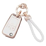 Koaudb Autoschlüssel Hülle Cover Passt für Vauxhall Opel Astra Insignia Vectra Zafira Meriva Mokka Chevy Cruze Holden 2 3 Tasten Schlüsseletui TPU Schlüsselhülle mit Schlüsselanhänger (Chv-3F)