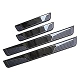 IUKTHHJOR Edelstahl Türschwellenschutz für Opel Corsa F 2019-2023, Selbstklebend Kratzfest 4 Auto​Stück Schwellerschutz,C/Black