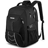 Extra Großer Rucksack Herren 55L Wasserdicht 18.4 Zoll Laptoptasche Arbeit Laptop mit USB Ladeanschluss Anti Diebstahl Business Reisen Schulrucksack für Männer Frauen Jungen Teenager Schw