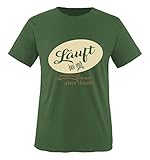 Comedy Shirts - Läuft bei Mir rückwärts und bergab Aber läuft. - Herren T-Shirt - Oliv/Hellbraun-Beige Gr. L