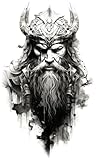 Samunshi® Wandtattoo Wikinger Jarl Wanddekoration Wandsticker nordische Legenden für Kinderzimmer Wohnzimmer Wikinger Wanddeko Odin18x30