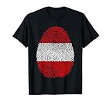 Österreichische Flagge Fingerabdruck T-S