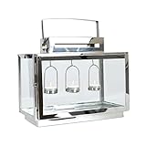 wuuhoo® Laterne Chiara in Silber, dekorative & wetterfeste Gartenlaterne aus rostfreiem Edelstahl und Temperglas, Gartenlampe, Gartenbeleuchtung, Lampe für den G