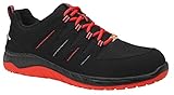ELTEN Sicherheitsschuhe MADDOX black-red Low ESD S3, Herren, Textil, Stahlkappe, leicht, sportlich, Schwarz/Rot, Größe: 45