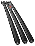 Lantelme 3 Stück Schuhanzieher 65cm im Set Farbe schwarz mit Farbauswahl Kunststoff Schuhlöffel Xl Lang und stabil Schuhanziehhilfe (Schwarz)