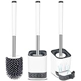 Glowbal Klobürste, Toilettenbürste Silikon mit Behälter schnell trocknendem, WC bürste für Badezimmer Gäste-WC, Wandmontage & S