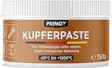 Prinox Profi Kupferpaste 150g - Extrem Hitzebeständig bis +1200°C - Kupferfett Paste für KFZ Bremsen, Auspuff, als Schmierpaste für Schrauben, Bremsp