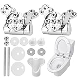 Forhandy 2 Set WC Sitz Scharnier Zink Legierung Toilettendeckel Scharniere mit Absenkautomatik für WC Sitz Abdeckung Deckel Absenkautomatik Nachrüsten aus Zinklegierung für T