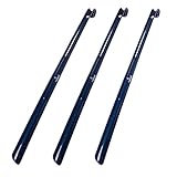 biped 3er Set Kunststoff Schuhlöffel 65 cm mit Haken z1557 (flitter-dunkelblau)