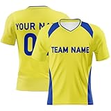 Custom Saudi Fußballtrikot für Männer Frauen Kinder, asiatisches Heimtrikot für 24–25 Jahre, Gelbblau, personalisierbar, Teamnamennummer hinzufügen, gelb, 120