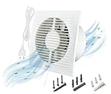 H&C VENT Ø 150mm Badlüfter mit Stecker mit Schalter -1,5m │ Bad Ventilator IPX4 20W 200m³/h 40dB │ Abluftventilator Für Badezimmer Küche Garage Gewächshaus Growzelt WC Fan│ Lüfter Wand Decke F