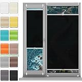 Plissee Plisseerollo Klemmfix Ohne Bohren 54 x 105 cm, Klemmträger Befestigung Klemmträger, Plisee Rollo Ohne Bohren Klemmfix, Jalousie Easyfix Faltrollo, für Fenster & Tür, Schw